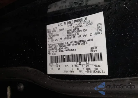 2010 Ford Explorer Sport Trac Limited from USA, damaged, VIN 1FMEU2DE3AUF08061